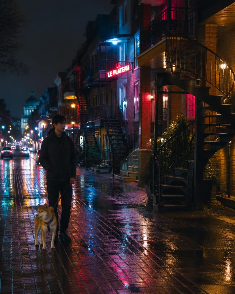 Rue de Montréal la nuit